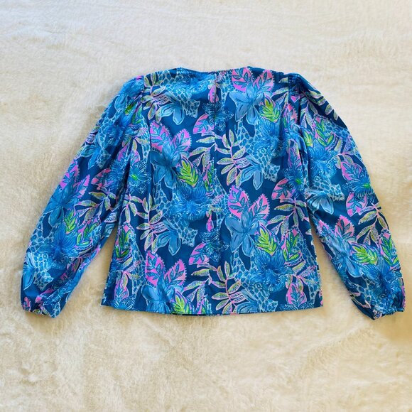 NEW with TAGS Lilly Pulitzer Bernadette Top in Macaw Blue size XXS MSRP $128 - Picture 6 of 13